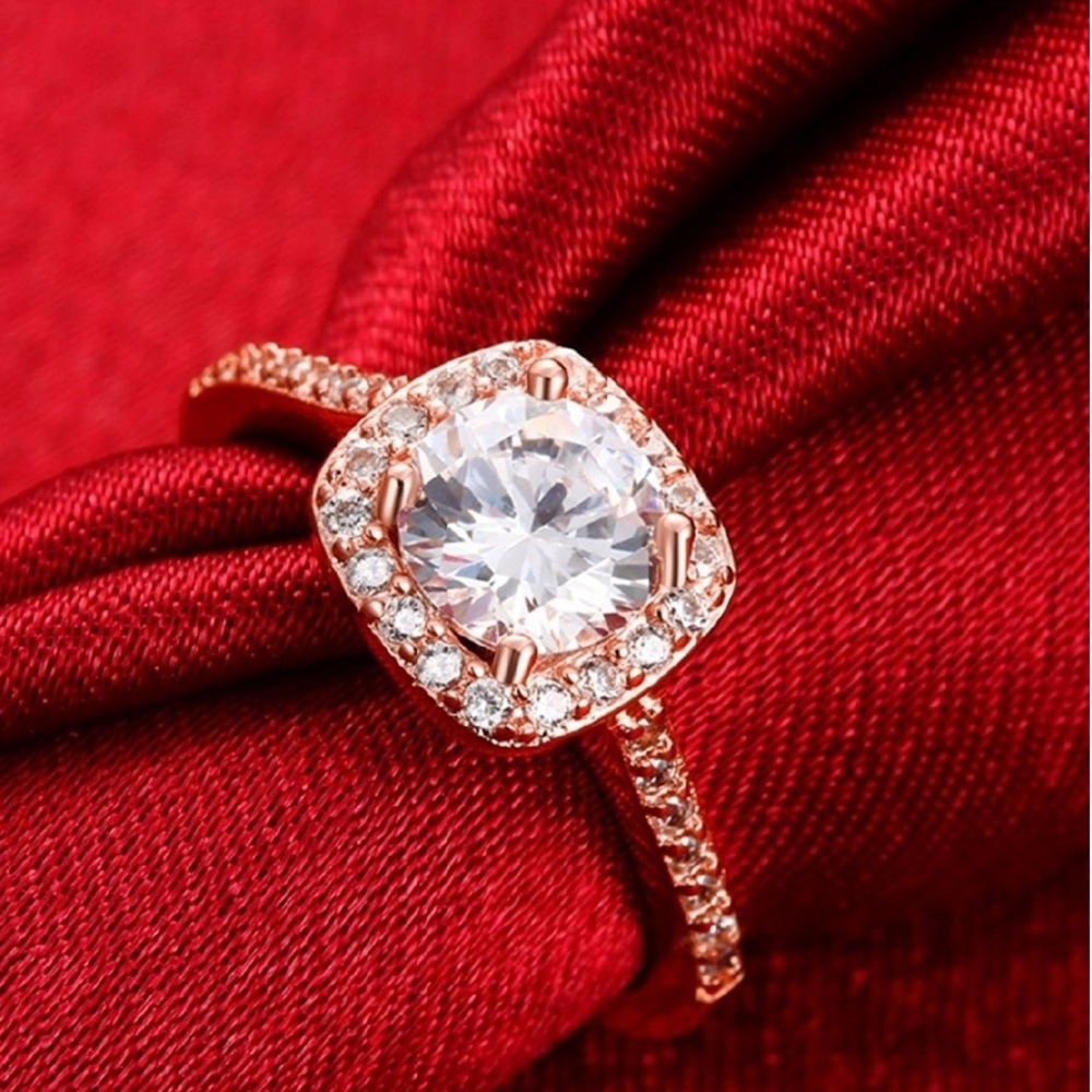 🌺 Rose Gold Diamond Ring 925
